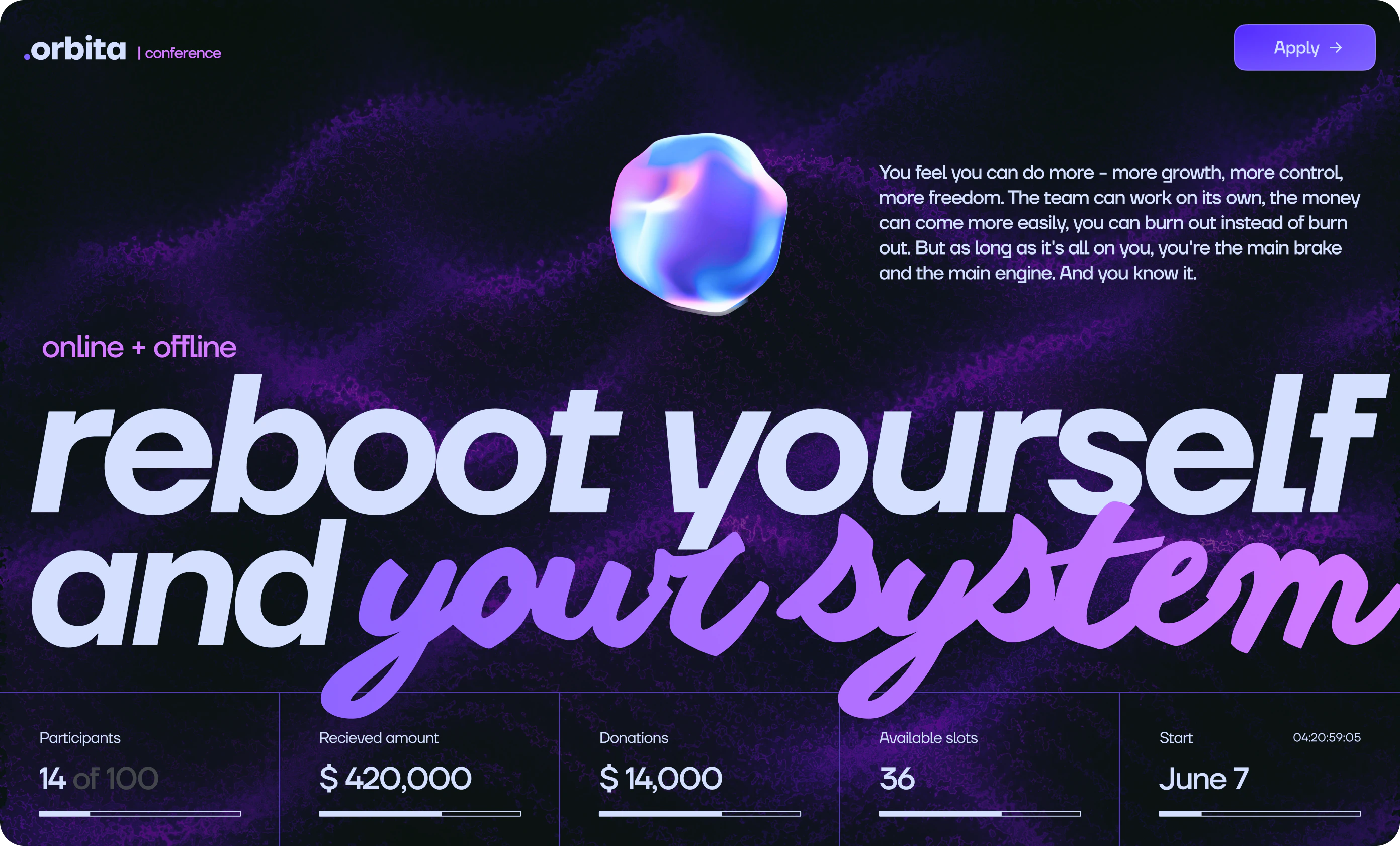 Archive: Reboot conference landing page